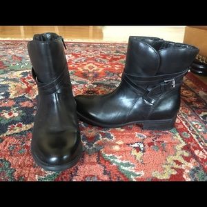 Black Leather Clark’s Moto Boots
